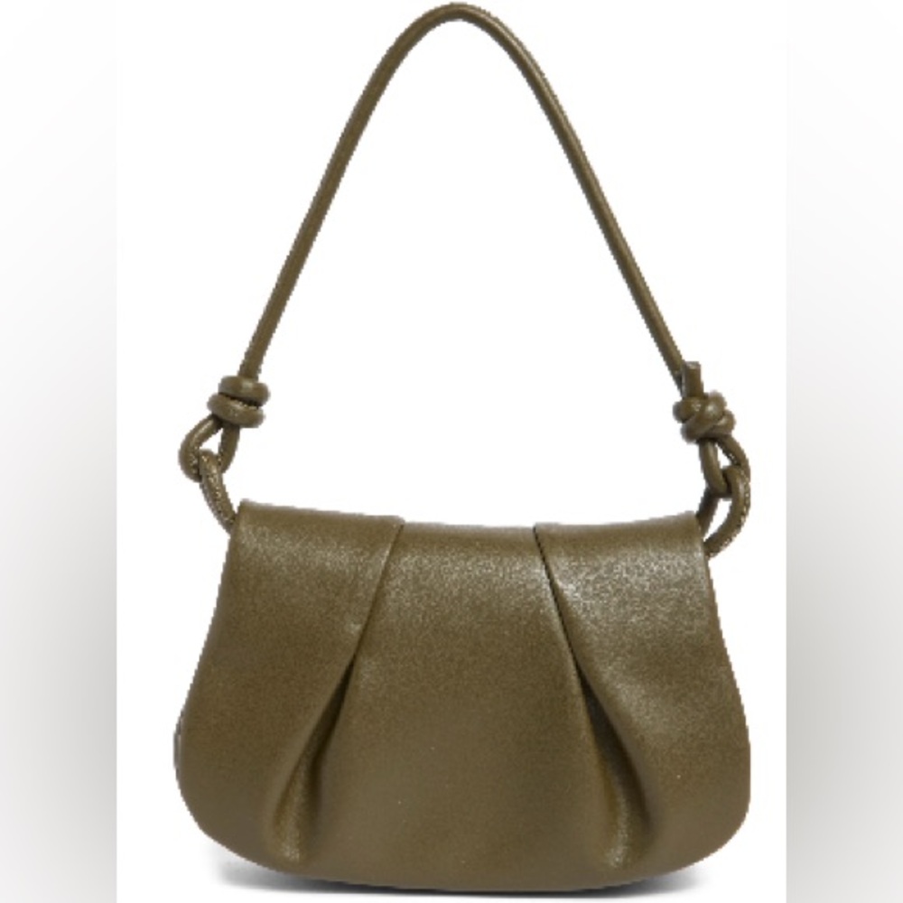 BCBG MAXAZRIA OLIVE FLAP KNOT SHOULDER BAG